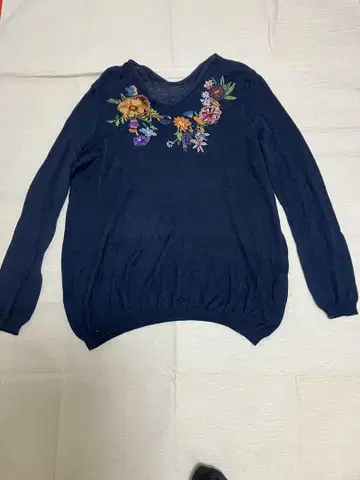 45R 꽃 자수 풀오버