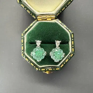 보석 귀걸이 작은 알갱이 파라이바 색 심플 미사용 새상품 514