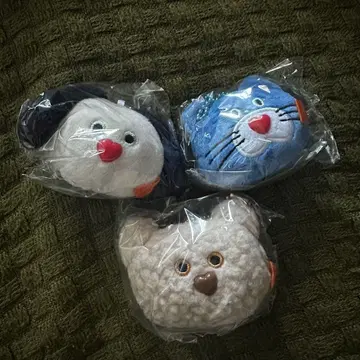 mojojojo 페이스 마스코트 파랑 고양이, 강아지, 곰 3개 세트