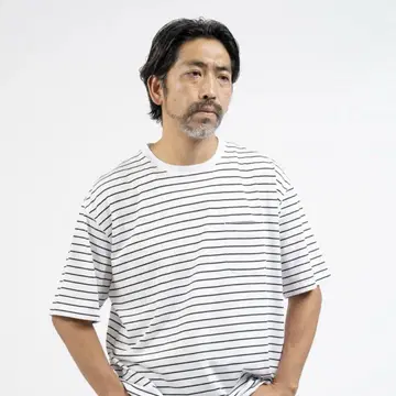 KAJA HIGH GAUGE BORDER POCKET TEE 사이즈 1