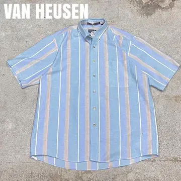 *7649 VAN HEUSEN 굵은 스트라이프 반팔 셔츠 스트라이프