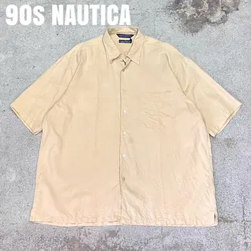 *7682 90년대 NAUTICA 노티카 실크 혼방 반팔 셔츠