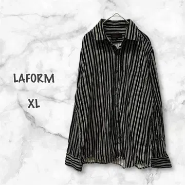 LAFORM 남성용 셔츠 (XL) 스트라이프 빅 사이즈 멋쟁이 포켓