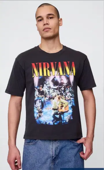 택 포함 GAP 닐바나 그래픽 티셔츠 XL NIRVANA