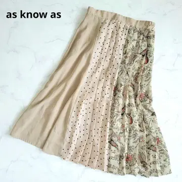 as know as 플리츠 스커트 꽃무늬 도트
