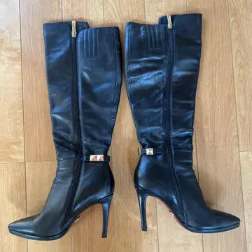 천연 가죽 여성용 로그 부츠 23.5