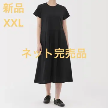 MUJI 냉감 반팔 원피스 여성 XXL 블랙