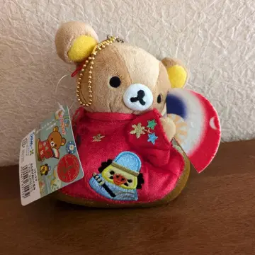 리락쿠마 봉제 인형 스트랩 매달린 봉제 인형 화려한 자포니즘전