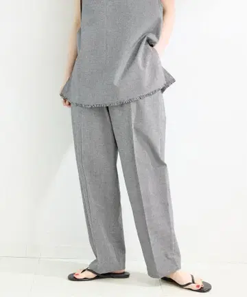 베이세Stock simplicite 린넨 혼방 이지 팬츠 센터 프레스