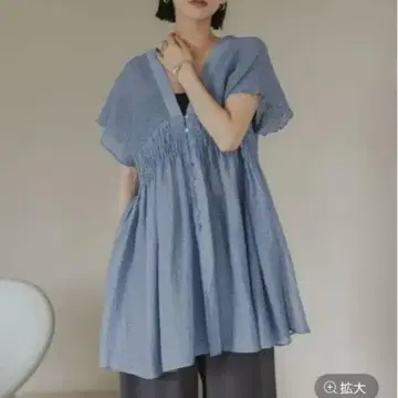 LOWRYS FARM 인기 셔링 튜닉 프렌치 슬리브