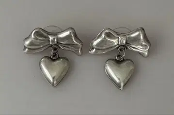 Vintage MEXICO SILVER 925 리본 & 하트 귀걸이