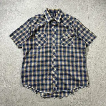 구제 Wrangler 체크 무늬 반팔 셔츠 M 7