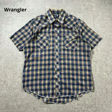 구제 Wrangler 체크 무늬 반팔 셔츠 M 7