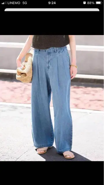 LEDENIM TUCK TROUSER L