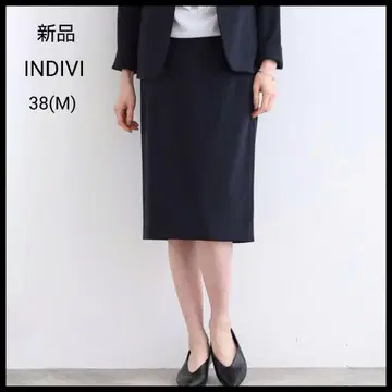 [새상품] INDIVI 일본제 스트레치 스트레이트 스커트 네이비 세레모니