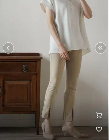 에마테일러 프론트 지퍼 스트레치 팬츠 슬림핏 슬랙스