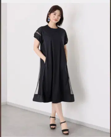 라비 컴포트 접촉 냉감 튤 원피스 13호 블랙