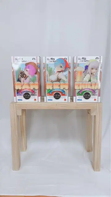 Re:Zero 에밀리아 렘 라무 3체 세트
