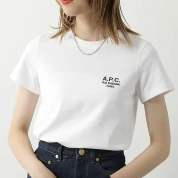 APC 아페쎄 반팔 티셔츠 여성용 크루넥 로고