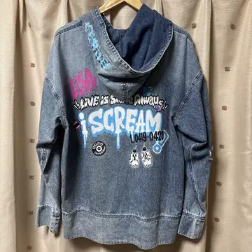 LiSA 데님 후드티 iSCREAM M 사이즈