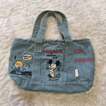 새상품급 스누피 루토트 데님 토트백 ROOTOTE