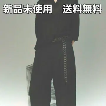 Llife 라이프 LEATHER CHAIN BELT COAL BLACK
