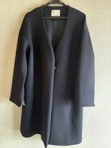 노카라 블랙 롱 코트