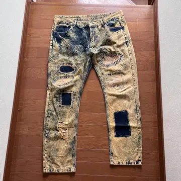 y2k 데미지 팬츠 데님 크러쉬