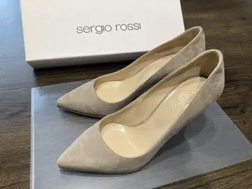 새상품급 Sergio Rossi 스웨이드 펌프스 베이지