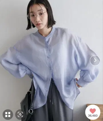 디스코트 시어 밴드 카라 셔츠