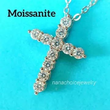 2385 최고급 모이사나이트 목걸이 십자가 크로스 실버 다이아