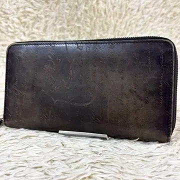 [새상품급] 벨루티 이타우바 장지갑 라운드 지퍼, 카리그래피 그레이