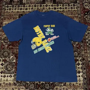 극상품 80s NOTRE DAME 빈티지 티셔츠 XL 네이비