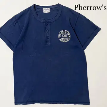 Pherrow's 페로우즈 헨리넥 프린트 T셔츠 아메카지 40