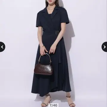 Mystrada 랩 트렌치 원피스 네이비 M 사이즈