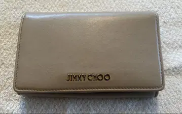새상품! JIMMY CHOO 지미추 가죽 3단 폴더형 지갑 베이지