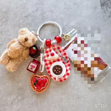 주렁주렁 키링 가챠 담기 파우치 키링 곰 키링