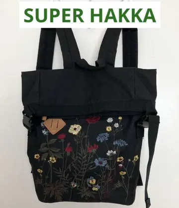 SUPER HAKKA 꽃무늬 자수 백팩