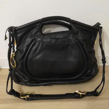 프란체스코비아지아 2way 가죽 숄더백 핸드백 블랙