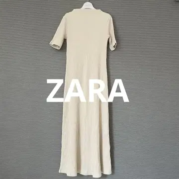 ZARA 자라 리브 니트 롱 원피스 반팔 M 심플
