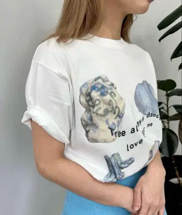 sanself 프론트 프린트 티셔츠