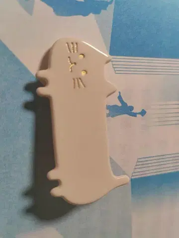 고양이 모양 헤어핀 크림색
