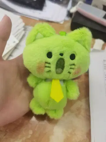 그린 고양이 봉제 인형 키링
