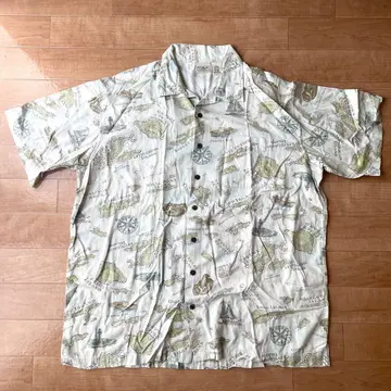 L.L.Bean 엘엘빈 셔츠 지도 도안 맵 80년대 USA 생산