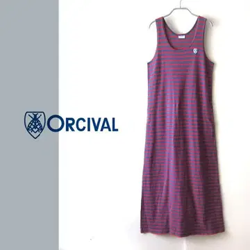 프랑스제 Orcival 오치발 보더 캐미 롱 원피스