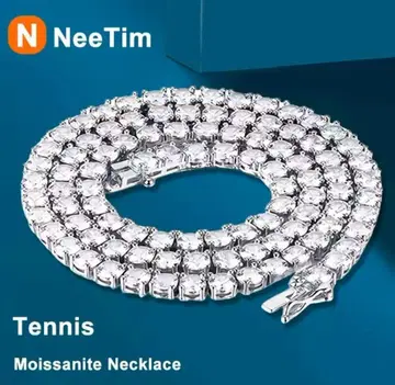 한정 입고 모이사나이트 12.5ct x S925 테니스 체인 목걸이