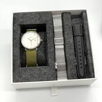 Nordgreen Philosopher 교체 벨트 36mm 실버 x 카키
