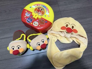 호빵맨 슬리퍼, 열쇠 달린 보관 케이스 가방, 뒤집어쓰개