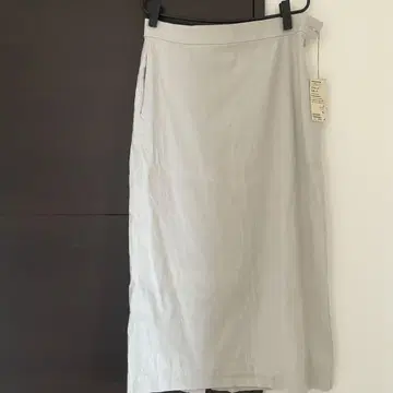 무인양품 헴프 혼방 스트레치 스트레이트 스커트 새상품 라이트 그레이 XL