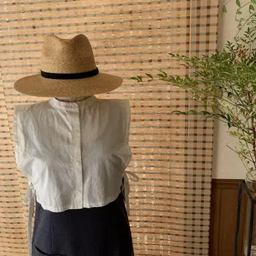 베이지 밀짚모자 중절모자 57.5cm